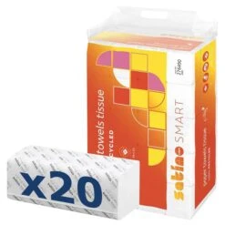 Satino Smart By Wepa Papierhandtücher 276490, Weiß, 2-lagig, Zick-Zack-Falz, 24 X 23 Cm, 4000 Stück