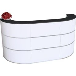 Kerkmann Empfangstheke Cento 3a, 3856, Weiß / Anthrazit, 260 X 110 X 80cm, Rezeption