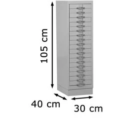 G-Office Schubladenschrank MDC/A4.18, Lichtgrau, Aus Metall, A4, 18 Schübe -Einrichtungsgeschäft 6021d430decb7dbe8c2a82a26eb8b73e075045ca schubladenschrank g office mdca4.18 lichtgrau