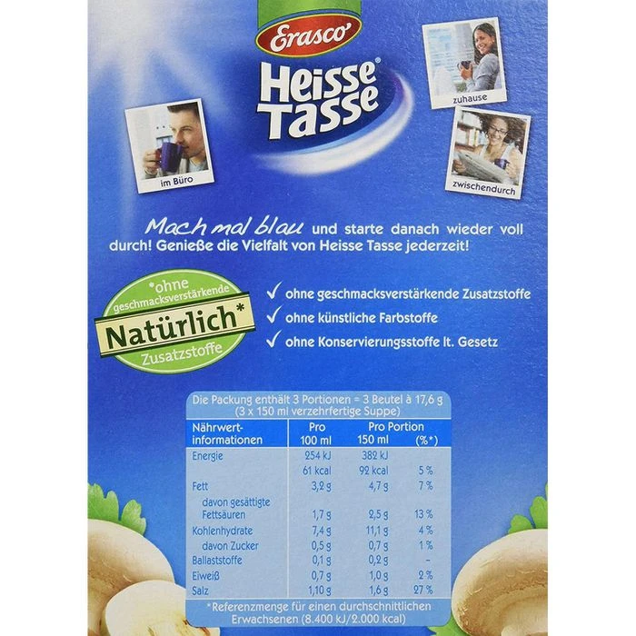 Erasaco Fertiggericht Heisse Tasse, Champignoncreme, Je 150ml, 3 Stück 5 Erasaco Fertiggericht Heisse Tasse, Champignoncreme, Je 150ml, 3 Stück – Bild 3