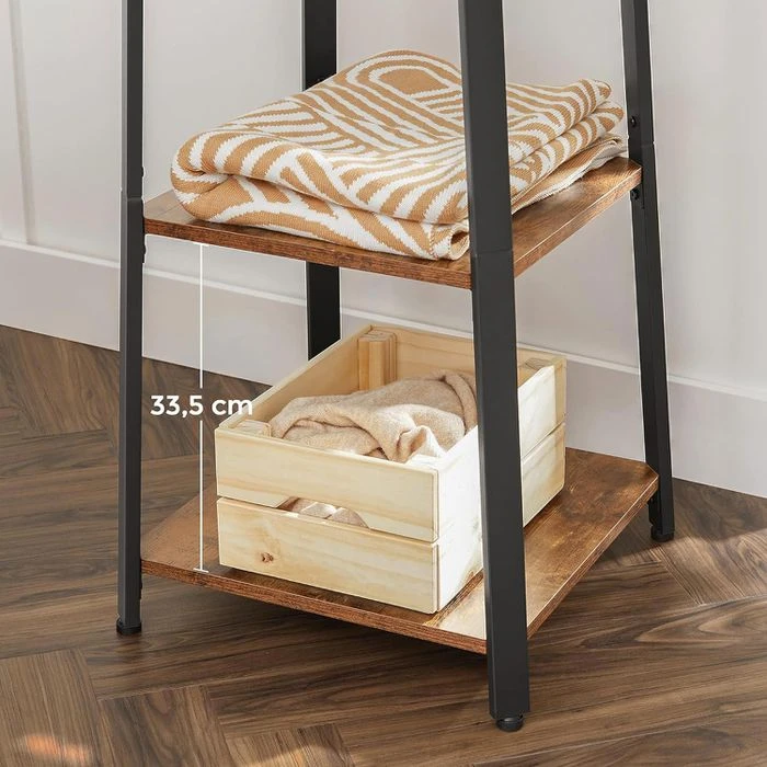 Vasagle Garderobenständer LCR80X, Vintage, Mit 16 Haken, Metall / Holz, Schwarz / Braun 6 Vasagle Garderobenständer LCR80X, Vintage, Mit 16 Haken, Metall / Holz, Schwarz / Braun – Bild 4