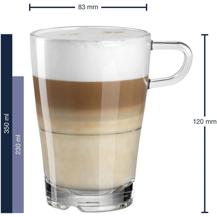 Leonardo Kaffeegläser Senso 024014 Latte Macchiato, Mit Henkel, 350ml, 6 Stück 4 Leonardo Kaffeegläser Senso 024014 Latte Macchiato, Mit Henkel, 350ml, 6 Stück – Bild 2