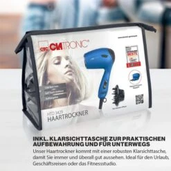 Clatronic Haartrockner HT 3429, Soft Touch-Gehäuse, Reisehaartrockner, Klappbar, 1200 Watt, Blau -Einrichtungsgeschäft 6e094e756bac3f54f21a167214c55149185feb78 haartrockner clatronic ht 3429 soft touch gehaeuse
