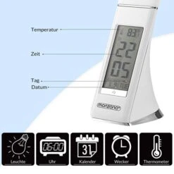 Monzana Schreibtischlampe LED, Dimmbar, Uhr, Temperatur, Kalender, Weiß -Einrichtungsgeschäft 7141e287d5ad5cab5bae3fe5c2e2e8dd7b3d8ef5 schreibtischlampe monzana lilly led