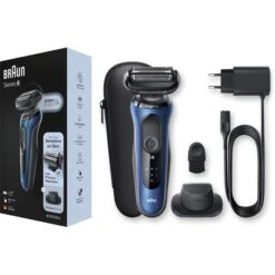 Braun Elektrorasierer Series 6 60-B1200s, Blau, Wet & Dry, Mit EasyClick-Präzisionstrimmer -Einrichtungsgeschäft 72a46919111929a836577020e336499cb5fe09be elektrorasierer braun series 6 60 b1200s blau