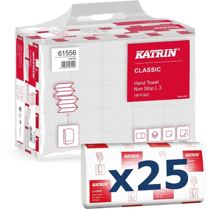 Katrin Papierhandtücher Classic Non Stop L 3 Wide, 3-lagig, Interfold-Falz, 24 X 32 Cm, 2250 Stück 3 Katrin Papierhandtücher Classic Non Stop L 3 Wide, 3-lagig, Interfold-Falz, 24 X 32 Cm, 2250 Stück