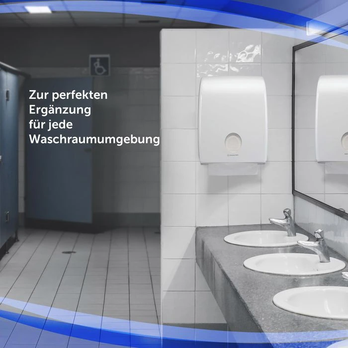 Kimberly Clark Kimberly-Clark Handtuchspender Aquarius, 6954, Kunststoff, Für 400 Falthandtücher Mit C-Falz Weiß 4 Kimberly Clark Kimberly-Clark Handtuchspender Aquarius, 6954, Kunststoff, Für 400 Falthandtücher Mit C-Falz Weiß – Bild 2