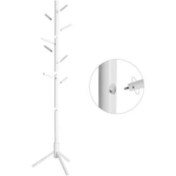 Vasagle Garderobenständer RCR04WT, Mit 8 Haken, Holz, Weiß -Einrichtungsgeschäft 73d232e7f0b27761c679f48a218f921064d2076d garderobenstaender vasagle rcr04wt