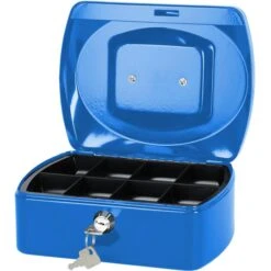 Alco Geldkassette 8410-15, Blau, 20,5 X 8,5 X 16 Cm, 8 Münzfächer