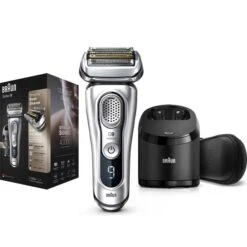 Braun Rasierer Series 9, 9390cc, Wet & Dry, Silber, Für Männer, Nass- Und Trockenrasierer, Trimmer