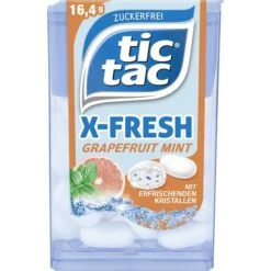 Tic-Tac Fruchtbonbons X-Fresh Grapefruit Mint, Zuckerfrei, 16,4g