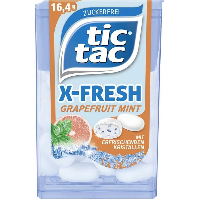 Tic-Tac Fruchtbonbons X-Fresh Grapefruit Mint, Zuckerfrei, 16,4g 3 Tic-Tac Fruchtbonbons X-Fresh Grapefruit Mint, Zuckerfrei, 16,4g