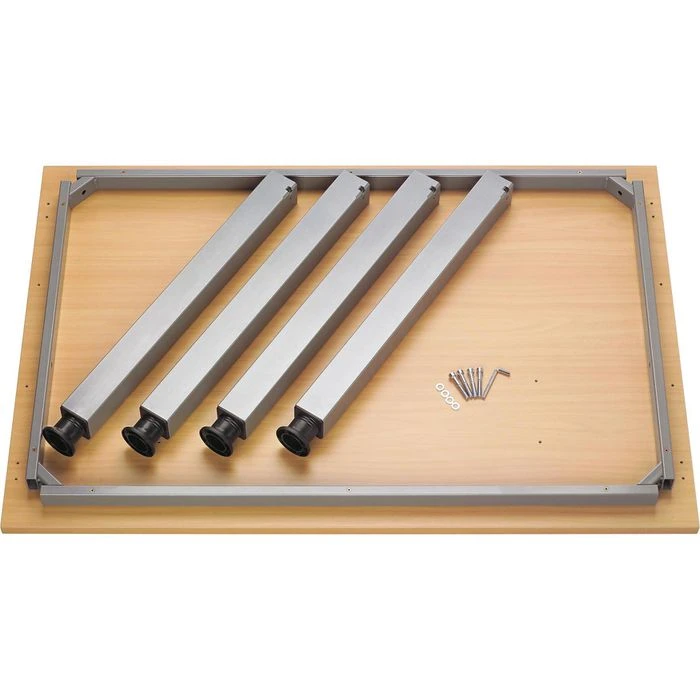 Hammerbacher Schreibtisch Q-Serie, Weiß, Höhenverstellbar, 200 X 68-83,5 X 120cm, L-Form 5 Hammerbacher Schreibtisch Q-Serie, Weiß, Höhenverstellbar, 200 X 68-83,5 X 120cm, L-Form – Bild 3