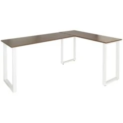 HJh-OFFICE Schreibtisch Workspace Basic I 830084, Maße: 165 X 120cm, L-Form, Walnuss