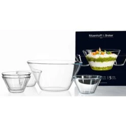 Ritzenhoff&Breker Schüssel Inga, 5-teiliges Set, Glas Transparent, 3 Liter / 0,4 Liter -Einrichtungsgeschäft 7d874a4310eaa9cd06b465ef913b9279f646803d schuessel ritzenhoffundbreker inga 5 teiliges set
