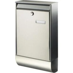 Burg Wächter Burg-Wächter Briefkasten Berlin 37770 NI, Silber, Aus Edelstahl, 28,5 X 50 X 10,5cm Mit Zeitungsfach
