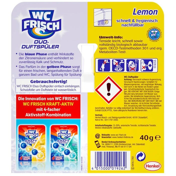 WC-Frisch WC-Duftspüler Duo-Duftspüler Lemon, 2-Phasen-Wirkung, Im Korb 5 WC-Frisch WC-Duftspüler Duo-Duftspüler Lemon, 2-Phasen-Wirkung, Im Korb – Bild 3