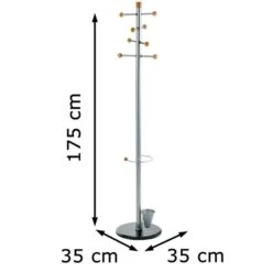 Alco Garderobenständer 2807, Mit 8 Haken, Metall, Silber -Einrichtungsgeschäft 7f9fc1983b719e22faf732df5d332af8e8e7b6cb garderobenstaender alco 2807