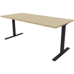 Quadrifoglio Schreibtisch Idea+ Tube, Maße: 180 X 80cm, Eiche / Dunkelgrau