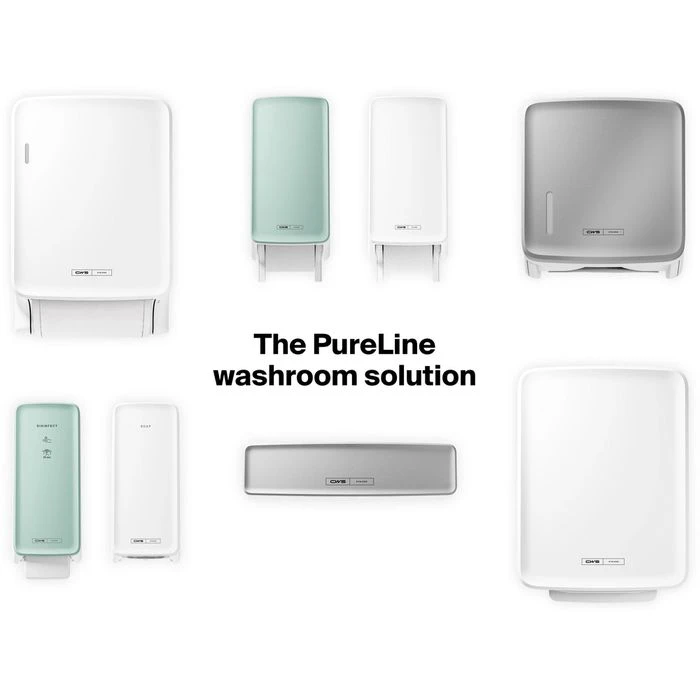 CWS Handtuchspender PureLine Paper 1700396, Kunststoff Mit Panel & Druckknopf 300 Tücher Weiß 4 CWS Handtuchspender PureLine Paper 1700396, Kunststoff Mit Panel & Druckknopf 300 Tücher Weiß – Bild 2