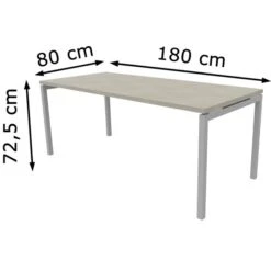 Quadrifoglio Schreibtisch Idea+ 01, Beton / Silber, Maße: 180 X 80cm -Einrichtungsgeschäft 85053611b3e6b0825bae4e546374abca36e1cbc0 schreibtisch quadrifoglio idea plus 01 beton silber