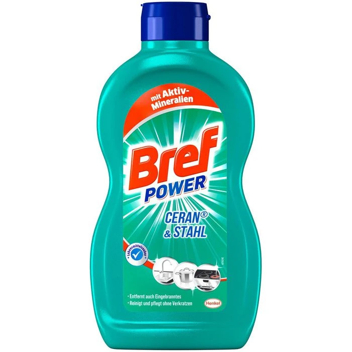 Bref Glaskeramikreiniger Power Ceran & Stahl, Flüssig, Glaskeramik- Und Edelstahlreiniger, 500ml 3 Bref Glaskeramikreiniger Power Ceran & Stahl, Flüssig, Glaskeramik- Und Edelstahlreiniger, 500ml