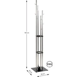 Haku-Möbel Garderobenständer 89777, Mit 8 Haken, Metall / Glas, Silber / Schwarz -Einrichtungsgeschäft 8bdc68432718b3b989426fc29ef839ae880814b9 garderobenstaender haku moebel 89777