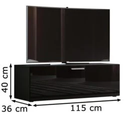 VCM Lowboard Winalo 115, Schwarz, 115 X 40cm, Mit Klapptür, Stehend -Einrichtungsgeschäft 8c492e04da993415514dc2b588e843d4c296c047 lowboard vcm winalo 115 schwarz