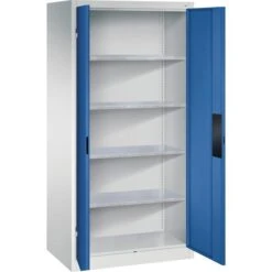 CP-Möbel Werkzeugschrank 8922-052, Aus Metall, Schwerlastschrank, 4 Böden. Blau, 93 X 195 X 60cm
