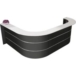 Kerkmann Empfangstheke Bari 3557, Anthrazit / Weiß, 335 X 112 X 235cm, Winkeltheke