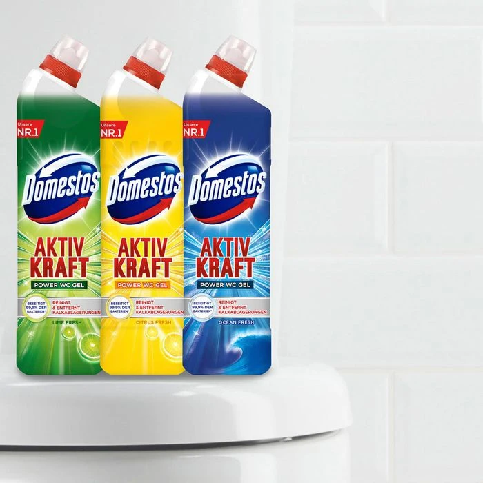 Domestos WC-Reiniger Aktiv Kraft Citrus Fresh, WC Gel, Beseitigt 99,9% Der Bakterien, 1 Liter 7 Domestos WC-Reiniger Aktiv Kraft Citrus Fresh, WC Gel, Beseitigt 99,9% Der Bakterien, 1 Liter – Bild 5