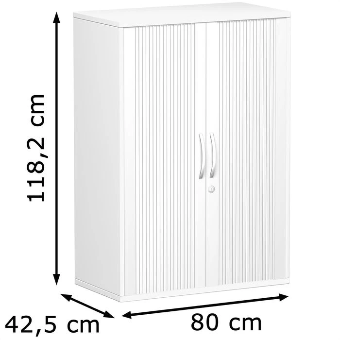 Geramöbel Rollladenschrank S-383110-SW, Holz, Abschließbar, 80 X 118,2 X 42,5cm, Weiß 4 Geramöbel Rollladenschrank S-383110-SW, Holz, Abschließbar, 80 X 118,2 X 42,5cm, Weiß – Bild 2