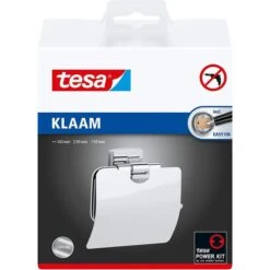 Tesa Toilettenpapierspender Klaam Mit Deckel 40259, Ohne Bohren, Metall, Für 1 Kleinrolle, Silber -Einrichtungsgeschäft 92fa92274315636790ec4ff50321b1300580fb62 toilettenpapierspender tesa klaam mit deckel 40259