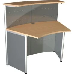 Kerkmann Empfangstheke Genua, Silber / Buche, 219 X 115 X 105cm, Bogentheke Mit Anbautisch -Einrichtungsgeschäft 949a96be908ffad3a1d9a6cdb401024ef78028eb empfangstheke kerkmann genua silber buche