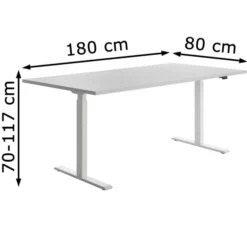 Topstar Schreibtisch E-Table, TTS18080WG, Elektrisch Höhenverst., 180 X 70-120 X 80cm, Grau -Einrichtungsgeschäft 98793037ce0f5fc069880307d0413794bdf13095 schreibtisch topstar e table tts18080wg