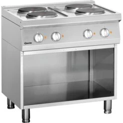 Bartscher Elektroherd 286104, Serie 700, UO, 4 Platten, Offener Unterbau, 10400W
