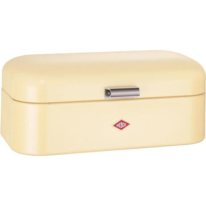 Wesco Brotkasten Grandy 235201-23, Stahlblech, Klappdeckel, 42 X 22 X 17cm, Mandel 3 Wesco Brotkasten Grandy 235201-23, Stahlblech, Klappdeckel, 42 X 22 X 17cm, Mandel