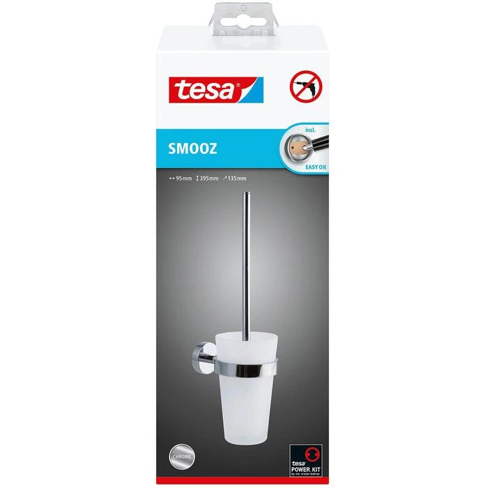 Tesa WC-Bürste Smooz, Weiß, Bürstenhalter Aus Glas, Zur Wandmontage 5 Tesa WC-Bürste Smooz, Weiß, Bürstenhalter Aus Glas, Zur Wandmontage – Bild 3