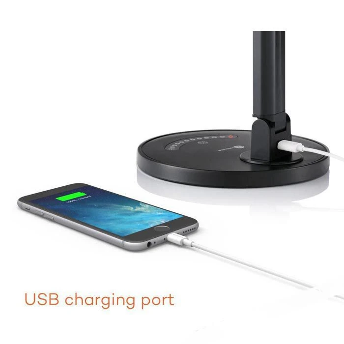 TaoTronics Schreibtischlampe TT-DL13 LED, Dimmbar, Schwarz, USB, Mit Standfuß 4 TaoTronics Schreibtischlampe TT-DL13 LED, Dimmbar, Schwarz, USB, Mit Standfuß – Bild 2
