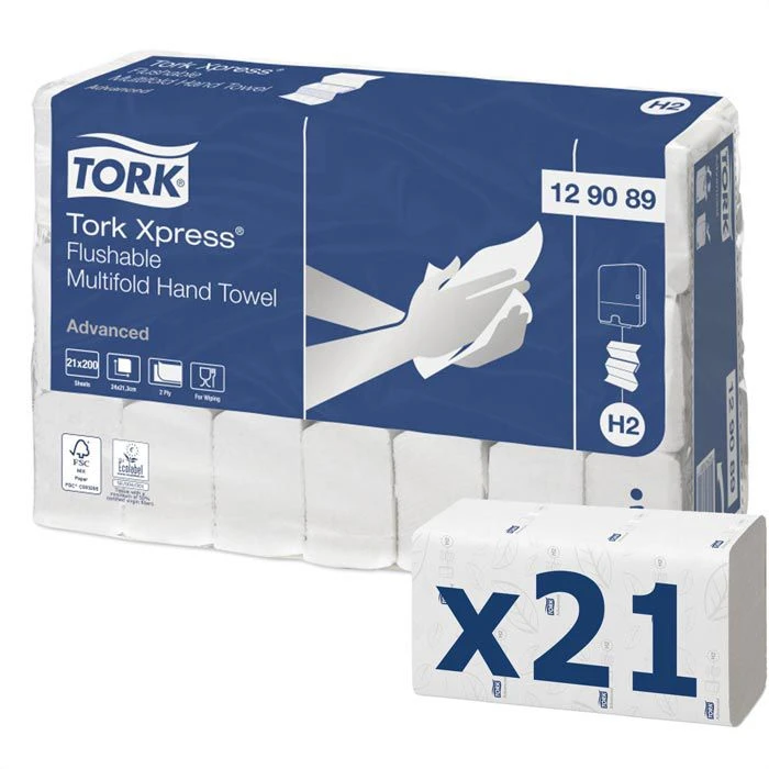 Tork Papierhandtücher Xpress Advanced, 129089, H2, 2-lagig, Interfold-Falz, 21,3 X 25,5cm, 4200 Stück 3 Tork Papierhandtücher Xpress Advanced, 129089, H2, 2-lagig, Interfold-Falz, 21,3 X 25,5cm, 4200 Stück