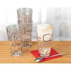 Van-Well Kaffeegläser Coffee Dekor, Latte Macchiato Gläser, 390ml, 12 Stück -Einrichtungsgeschäft 9f51e97e8e98aa7c945301371f3d6b8574b7d1f6 kaffeeglaeser van well coffee dekor