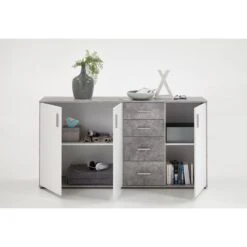 FMD-Möbel Sideboard Albi 3, Weiß / Beton, Mit Türen Und Schubladen, Maße: 160,1 X 83cm 8 FMD-Möbel Sideboard Albi 3, Weiß / Beton, Mit Türen Und Schubladen, Maße: 160,1 X 83cm -Einrichtungsgeschäft 9fb346f13483ad2b541c23c48dddc2123f0ce9ab sideboard fmd moebel albi 3 weiss beton