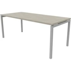 Quadrifoglio Schreibtisch Idea+ 01, Beton / Silber, Maße: 180 X 80cm