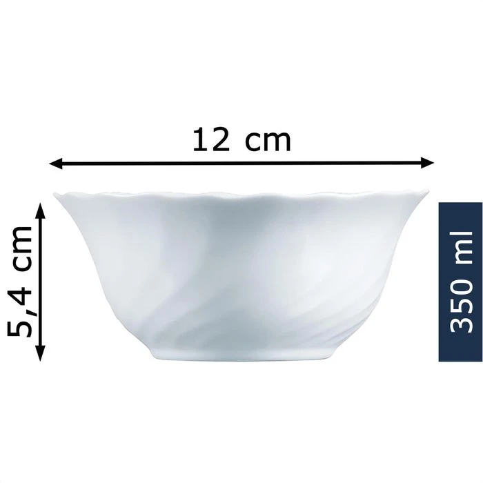 Arcoroc Dessertschalen Trianon ARC D6884, Opalglas, Weiß, 12cm, Set, 6 Stück 4 Arcoroc Dessertschalen Trianon ARC D6884, Opalglas, Weiß, 12cm, Set, 6 Stück – Bild 2