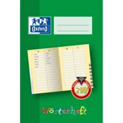Oxford Wörterheft 100059868, Lineatur 2W, Mit Register, Klasse 2, 28 Blatt, A5