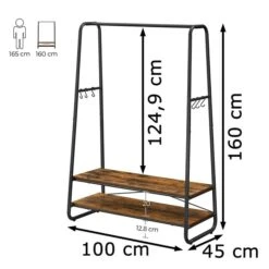 Vasagle Garderobenständer RGR112B01, Vintage, Mit 2 Ablagen, Bis 170 Kg, Metall / Holz, Braun 11 Vasagle Garderobenständer RGR112B01, Vintage, Mit 2 Ablagen, Bis 170 Kg, Metall / Holz, Braun -Einrichtungsgeschäft a6f802c322fbc174ad2b009790d813a235646d0b garderobenstaender vasagle rgr112b01 vintage
