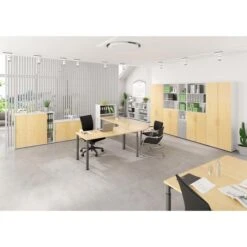 Hammerbacher Schreibtisch Y-Serie, Verstellbar, 180 X 68-82 X 80cm, Buche / Graphit -Einrichtungsgeschäft a9cda4eb68ae9ce413514485bf75eb696e9fd75f schreibtisch hammerbacher y serie