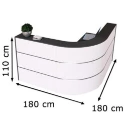 Kerkmann Empfangstheke Cento 2a, 3857, Weiß / Anthrazit, 180 X 110 X 180cm, Winkeltheke -Einrichtungsgeschäft ab971324e8a2f7b7a23b48b0f6b40c943ced075d empfangstheke kerkmann cento 2a 3857