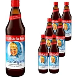 Rotbäckchen Saft Das Original, 99% Fruchtgehalt, Je 0,7 Liter, 6 Flaschen