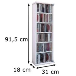 VCM CD-Regal Vetro, 25217, Weiß, Mit Glastür, Aus Holz, 31 X 91,5 X 18cm, 6 Fächer -Einrichtungsgeschäft b337a0f09830b3686f5a5ef27c1c96c602aa383e cd regal vcm vetro 25217 weiss